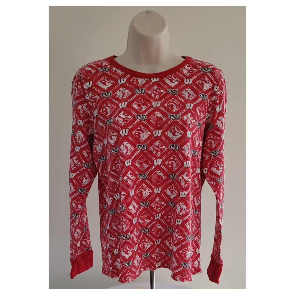 CREATIVE APPAREL Wisconsin Badgers Womens Thermal Knit Logo Top--Sz XL